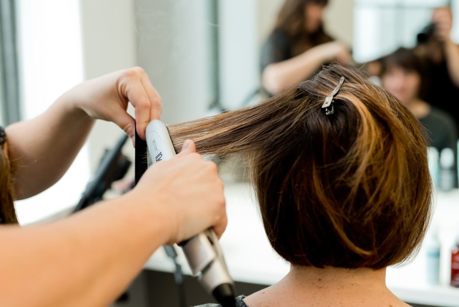 Smooth, glossy hair after keratin treatment